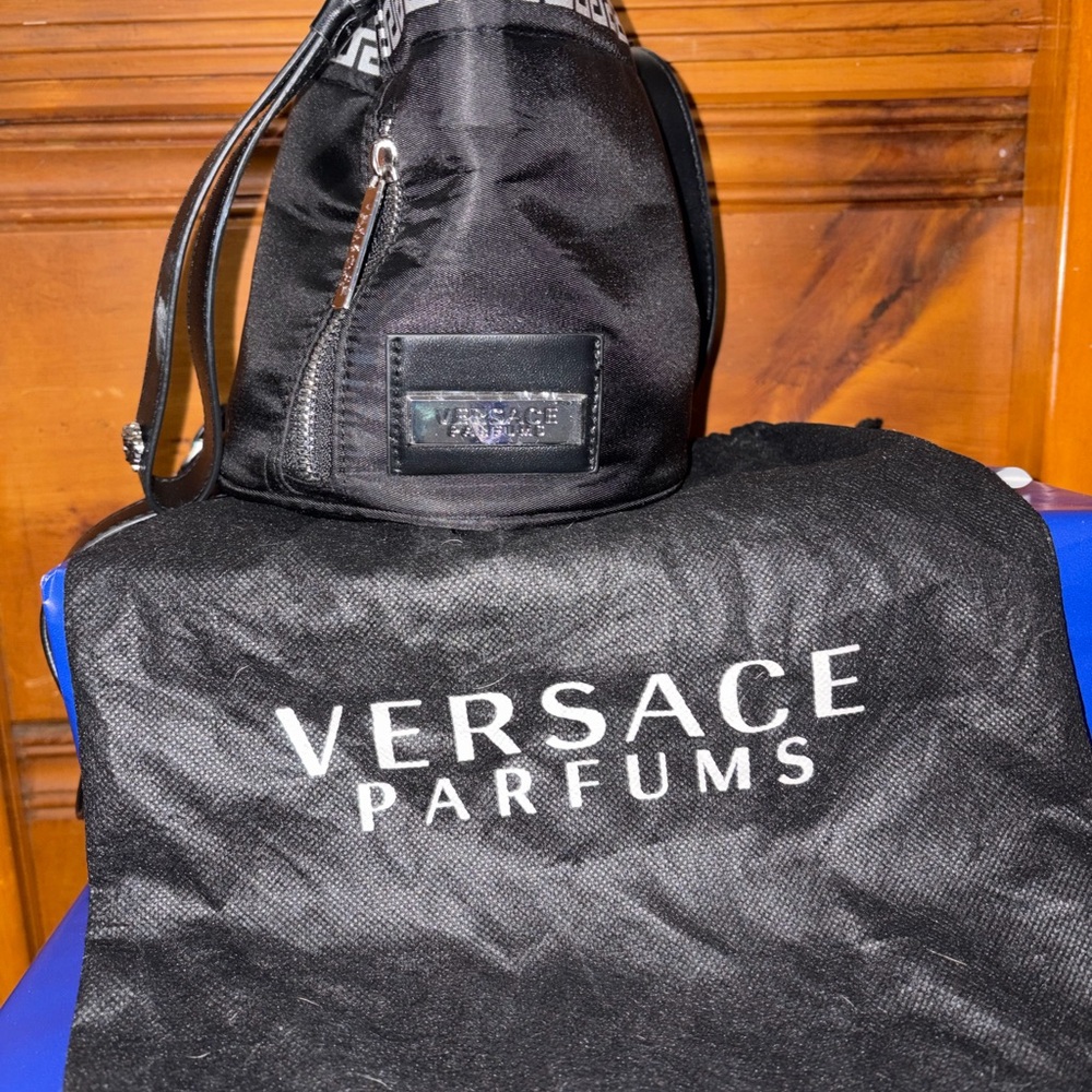 Versace Parfums Black Drawstring Crossbody Bag Gr… - image 5